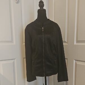 Alfani Women's Sleek Black Bomber Jacket